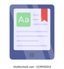 Editable design icon of mobile bookmark

