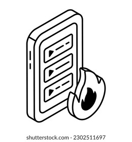 Un icono de diseño editable de grabación móvil 