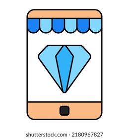 Icono de diseño editable del diamante móvil