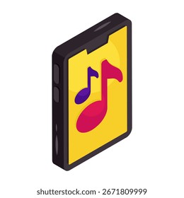Editable design icon of mobile music