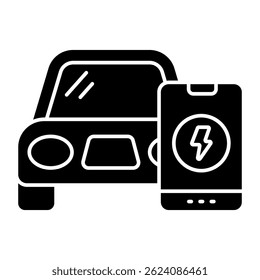 Editable design icon of mobile power