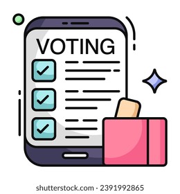 Icono de diseño editable de la lista de votación móvil