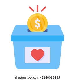 An editable design icon of money box



