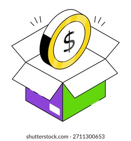 Ícone de design editável da caixa money