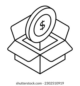 Editable design icon of money package 