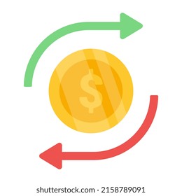 Editable design icon of money rotation