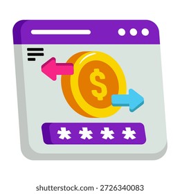 Icono de diseño editable de transferencia de dinero 