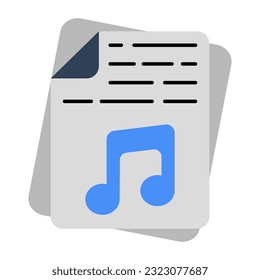 Editable design icon of music file