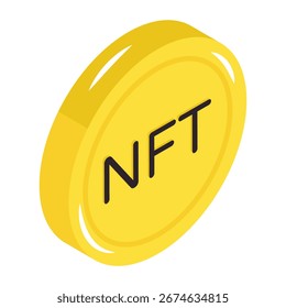 Um ícone de desenho editável da moeda nft