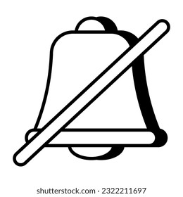 Editable design icon of no bell
