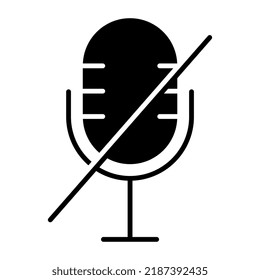 Un icono de diseño editable sin micrófono