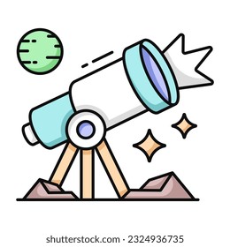 Editable design icon of observatory building 