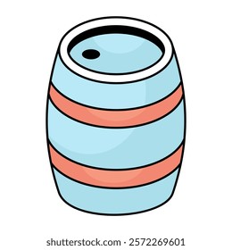 Editable design icon of oil drum