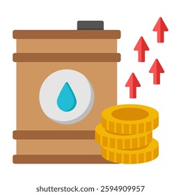 Editable design icon of oil drum high price