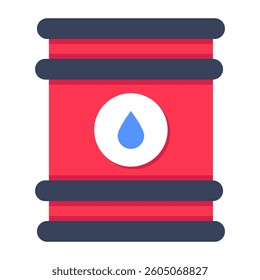 Editable design icon of oil drum