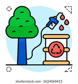 Editable design icon of oil drum