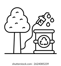 Editable design icon of oil drum