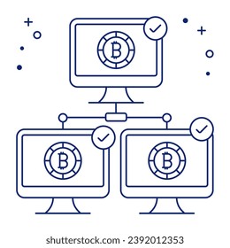 Icono de diseño editable de bitcoin en línea 

