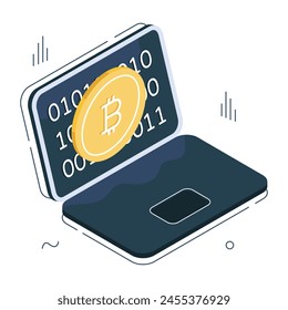 Icono de diseño editable de bitcoin en línea 

