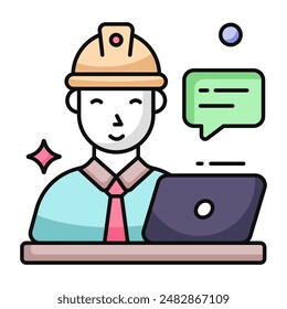 Editable design icon of online chat