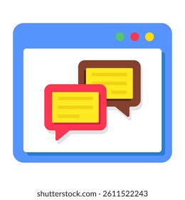 An editable design icon of online chatting