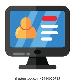Editable design icon of online criminal record