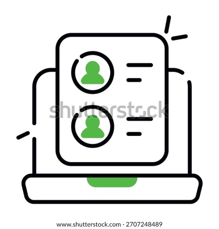 Editable design icon of online criminal record 