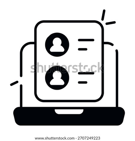 Editable design icon of online criminal record 