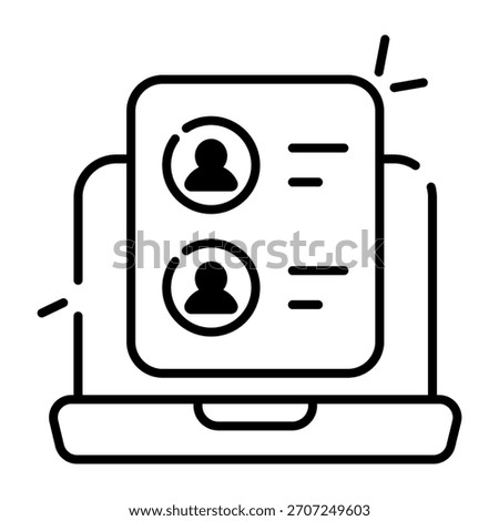 Editable design icon of online criminal record 