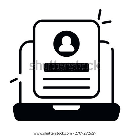 Editable design icon of online criminal record 