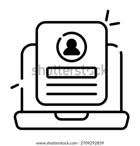 Editable design icon of online criminal record 