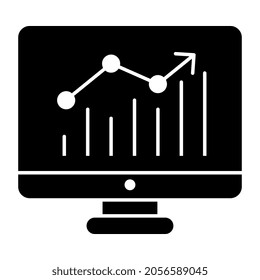 An editable design icon of online data analytics