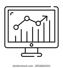 An editable design icon of online data analytics
