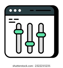 Un icono de diseño modificable del ecualizador en línea 