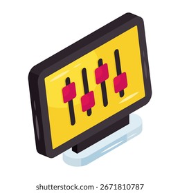 An editable design icon of online equalizer