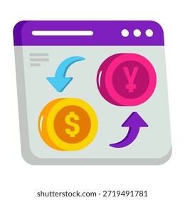 Um ícone de design editável de câmbio online
