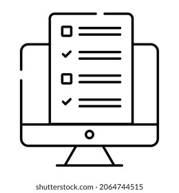 An editable design icon of online worksheet