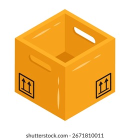 Ein editierbares Design-Symbol für ein geöffnetes Paket