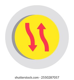 Editable design icon of opposite direction arrows