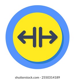 Editable design icon of opposite direction arrows