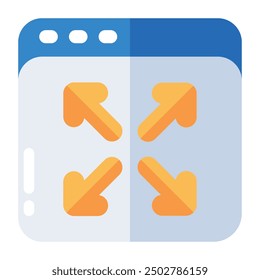 Editable design icon of outward arrows 