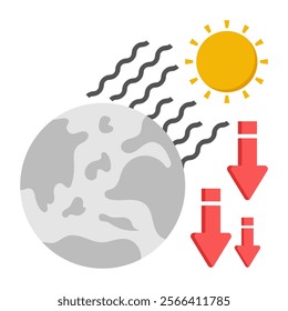Editable design icon of ozone layer destruction