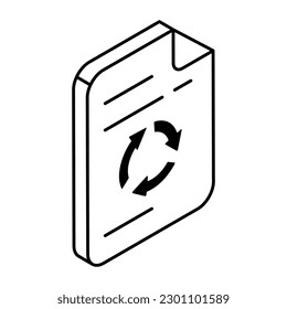 Un icono de diseño editable para el reciclaje de papel 