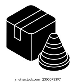 An editable design icon of parcel 