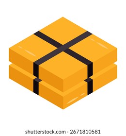 An editable design icon of parcel