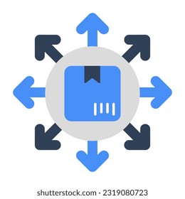 Icono de diseño editable de direcciones de paquete