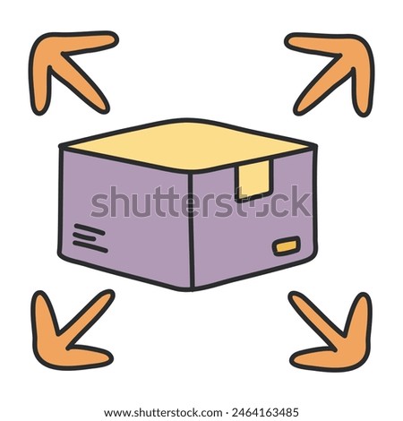 Editable design icon of parcel directions


