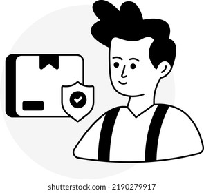 Icono de diseño editable de seguridad de paquete