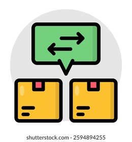 An editable design icon of parcel transfer