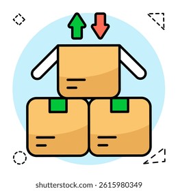 An editable design icon of parcel transfer